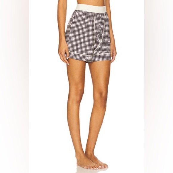 WeWoreWhat Boxer Short in Gingham Antique‎ White & Black NWT Size M - Picture 2 of 5